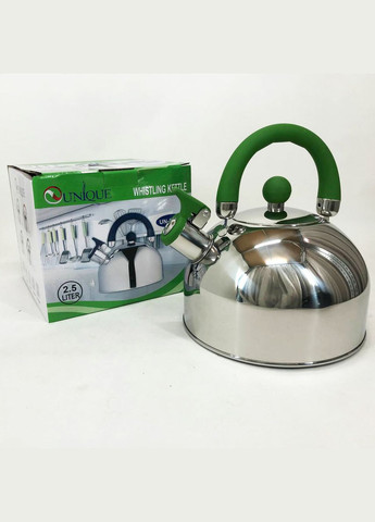 Кухонний металевий чайник з нержавіючої сталі UN-5302 2.5 л, PF-133 Чайники наплітні Unique (349822290)
