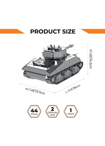 Колекційна модель-конструктор M4 Sherman танк World of Tanks MT070 Metal Time (267507707)