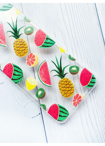 Прозорий чохол із захистом камер на iPhone 15 Plus:: Різнокольорові ананаси (принт 346) Creative (360687178)