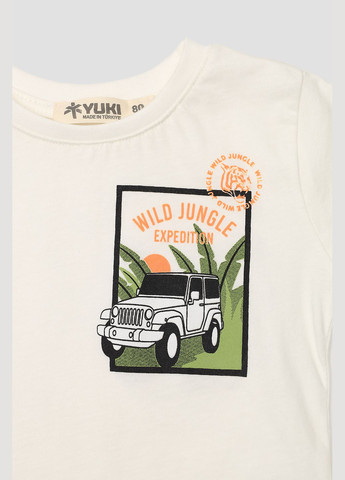 Молочна літня футболка з коротким рукавом для хлопчика колір молочний cb-00274893 Yuki