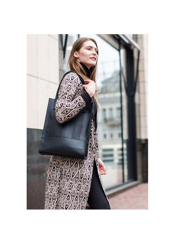 Шкіряна сумка жіноча через плече шоппер Бетсі Чорний BlankNote (302008131)