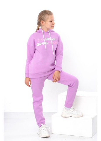 Теплий костюм з принтом для дівчинки вільного крою (худі та штани) HC (h001-6403-025-33) Носи своє (367020117)