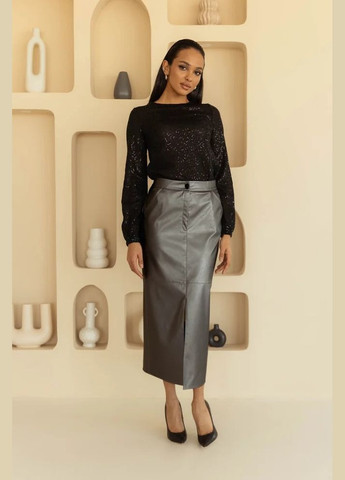 Серая кэжуал однотонная юбка Seventeen а-силуэта (трапеция)