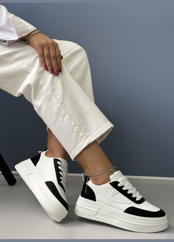 Женские молодежные кроссовки на платформе 1576 Белые No Brand белые демисезоны (340918570)