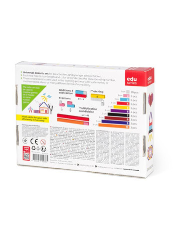 Учебный набор "Палочки для счета Кюизенера" 900385, 56 деталей Igroteco (365640112)