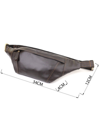 Мужская сумка-бананка компактного размера из натуральной гладкой кожи 23126 Коричневый Shvigel (335007599)