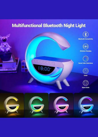 Светильник с беспроводной зарядкой для телефона BT-3401 колонка Bluetooth FM радио ночник RGB подсветка Белый TG (296925541)