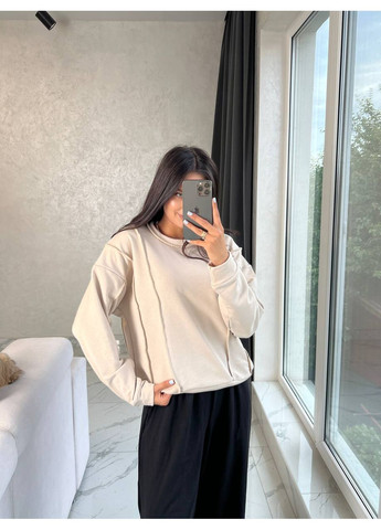 Бежевый женский свитшот FINO Mode без декора (359652251)