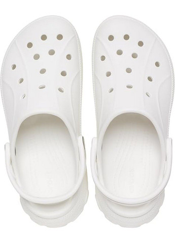 Белые сабо кроксы Crocs на платформе