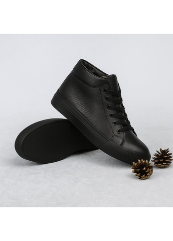 Чоловічі зимові черевики Lux 6502-1 чорні шкіряні з вовною Kindzer Lux-6502-1 (366320369)