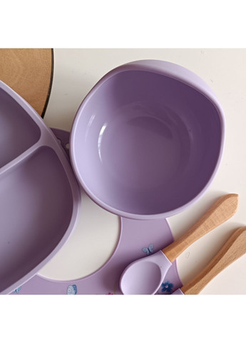 Набір дитячого посуду для першого прикорму для дівчинки лаванда фіолет 6 од (0278) No Brand (368999929)