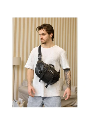 Большая мужская поясная сумка бананка для планшета DynamicDart хаки Sambag (386667751)