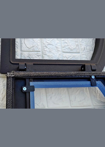 Дверки чугунные для камина с термостойким стеклом и регулятором поддува 42х49см + поддувочные 16x26см - комплект. Булат (317592344)