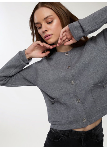 Серый демисезонный кардиган Terranova