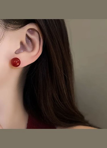 Сережки жіночі на кожен день Вишневі цвяшки 1.2 см No Brand (332181007)