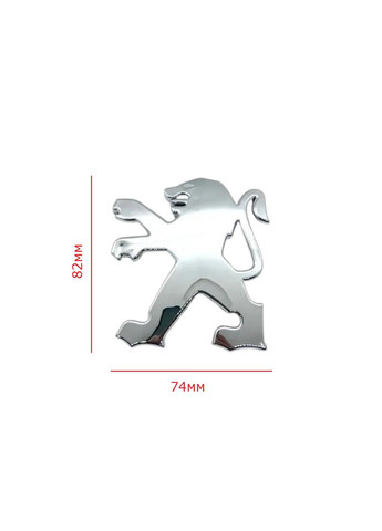 Емблема хром 74х82 мм (на скотчі) 14010341VD Peugeot (369611849)