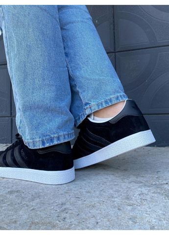 КРОСІВКИ ЖІНОЧІ ADIDAS GAZELLE BLACK WHITE АДІДАС ГАЗЕЛЬ No Brand чорні демісезони (367173412)