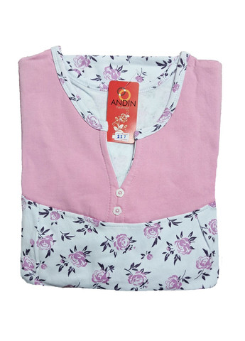 Женская ночная рубашка тёплая на флисе хлопок (227) ANDIN (369000845)