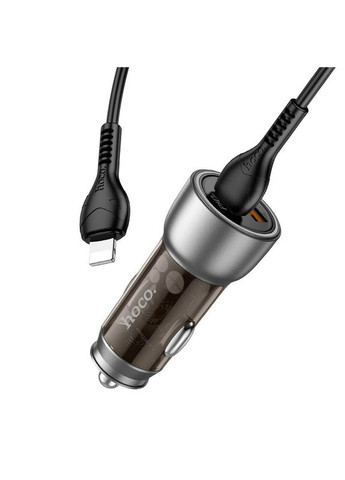 Адаптер автомобільний TypeC Lightning cable Sprinter dual port car charger NZ8 1USB/1Type-C, QC/PD, Hoco (293345743)