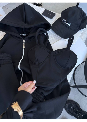 🖤 Женский костюм-тройка: тощие, брюки, топ с чашками (замеры в описании) DK/DL Мода без кордонів (364813317)