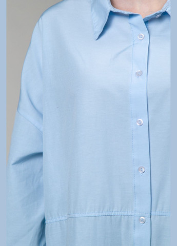 Светло-голубой повседневный рубашка однотонная CHICLY с длинным рукавом