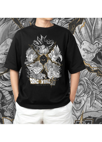 Черная футболка с принтом dragon ball - team No Brand