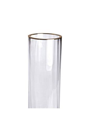 Ваза для квітів Sandera скляна 29.5 см, прозора із золотим обідком Yiwu (322245731)