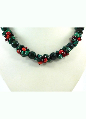 Намисто "Чародійна калина" Агат, Малахіт Fursa fashion (322314165)