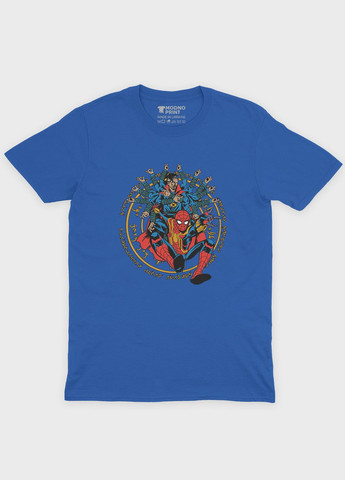 Синя демісезонна футболка для хлопчика з принтом супергероя - людина-павук (ts001-1-brr-006-014-010-b) Modno