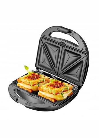 Сэндвичница бутербродница 4 отделения с антипригарным покрытием CB1069 Черная Crownberg (306716680)