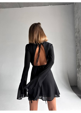 Чорна святковий, вечірня, кежуал жіноча сукня елегантна а-силует Style Point однотонна