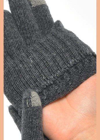 Перчатки женские темно-серого цвета утепленные Let's Shop (304971640)