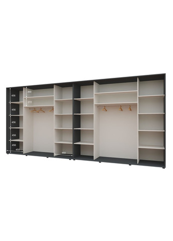 Шкаф-купе шестидверный Комфорт Мебель 540*60*240 см Венге 6 дверей Зеркало Макси Комфорт Меблі (360461178)