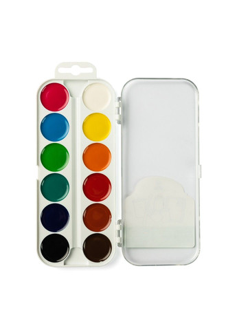 Акварель 12 цветов, без кисточки, пластик, Увлечения, 99IDEAS (329144056)