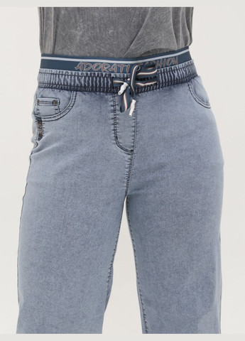 Джинси жіночі сині прямі тонкі пояс на резинці великий розмір Палаццо Adorati - (322999520)