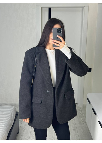 Графитовый женский пиджак пальто женский Style Point однотонный - всесезон
