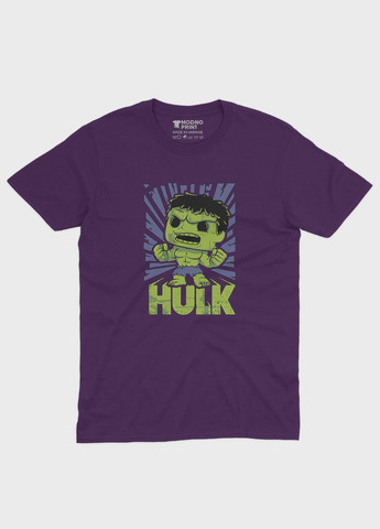 Фиолетовая демисезонная футболка для мальчика с принтом супергероя - халк (ts001-1-dby-006-018-014-b) Modno