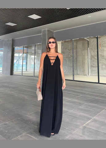 Чорна кежуал сукня N.Family однотонна