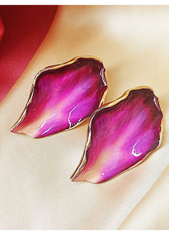 Сережки біжутерія акцентні яскраві великі листи No Brand (353968769)