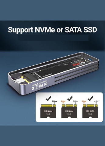 Внешний карман i9x Touchscreen, RGB, USB 3.2 Gen 2 10Gbps, для M2 2280 NVMe PCIe и NGFF SATA SSD JEYI (315696412)