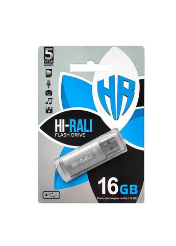 USB флеш-накопичувач Rocket 16gb Сталевий Hi-Rali (338223826)
