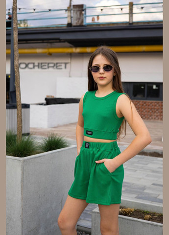 Зелений літній костюм літній трава з шортами IRmAS спортивна