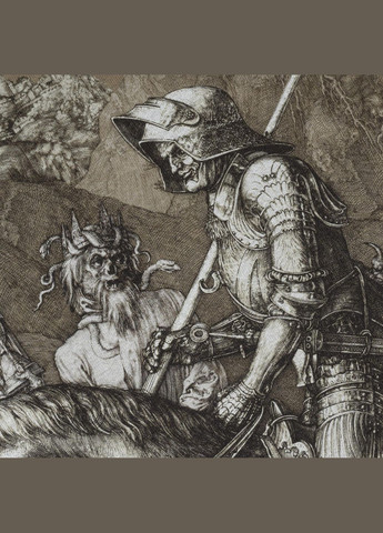 Футболка с рисунком Рыцарь, смерть и дьявол Olive Drab P1G (315822618)