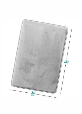 Антиковзаючий, м'який килимок для ванної з ефектом пам'яті - 50 х 80 см Сірий Aquarius (281327186)