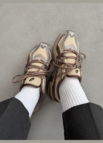 Бежевые демисезонные кроссовки мужские и женские asics gel-preleus beige brown | асикс гель-прелеус бежевые коричневые No Brand