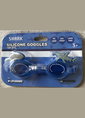 Дитячі силіконові окуляри для плавання Shark від 3 років Lifeguard (292132776)