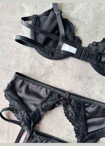 Черный демисезонный комплект белья соблазнительный No Brand