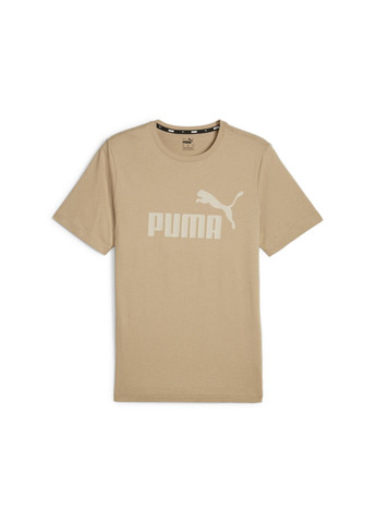 Бежевая футболка essentials logo men's tee Puma
