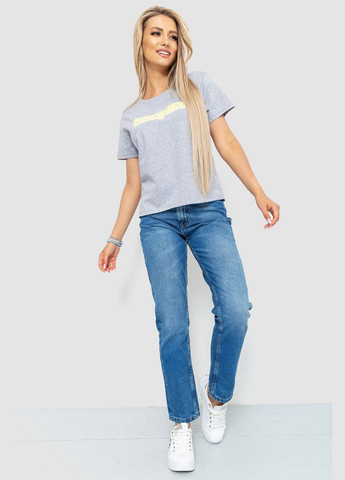 Футболка жіноча з принтом, колір чорний, 221R3004-1 Ager - (315134553)