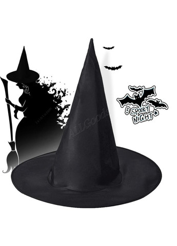 Шляпа ведьмы, колпак волшебника Черная однотонная A.G. (299770170)